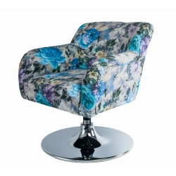 Fotel Obrotowy Kwiaty Podstawa Chromowa