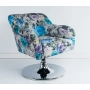 Fotel Obrotowy Kwiaty Podstawa Chromowa