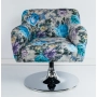 Fotel Obrotowy Kwiaty Podstawa Chromowa