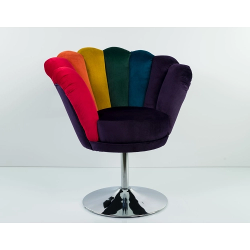 Fotel Muszelka LUX-1 Tęczowy Velvet – designerski fotel glamour