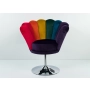 Fotel Muszelka LUX-1 Tęczowy Velvet – designerski fotel glamour
