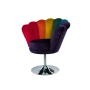 Fotel Muszelka LUX-1 Tęczowy Velvet – designerski fotel glamour