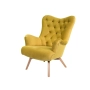 Fotel uszak CHESTERFIELD Cytrynowa Żółcień