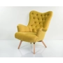 Fotel uszak CHESTERFIELD Cytrynowa Żółcień