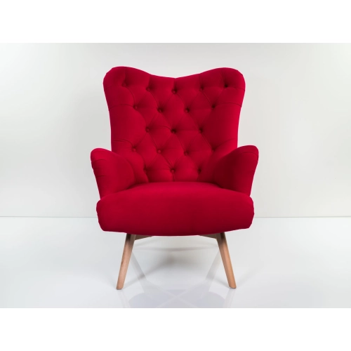 Fotel uszak CHESTERFIELD Czerwony