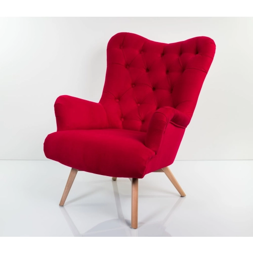 Fotel uszak CHESTERFIELD Czerwony