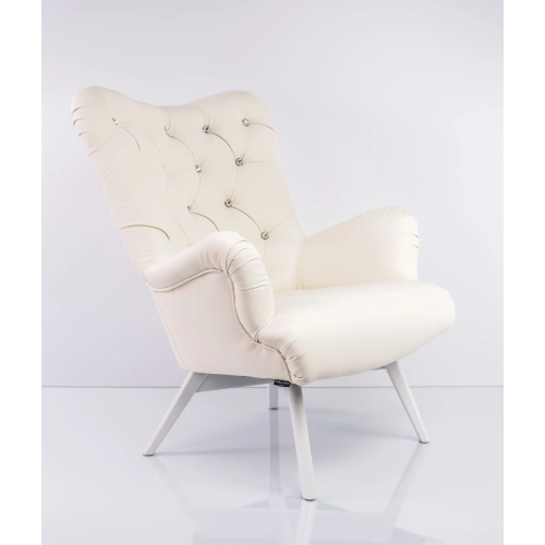 Fotel uszak CHESTERFIELD Biały