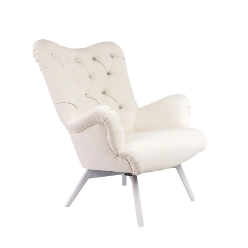 Fotel uszak CHESTERFIELD Biały