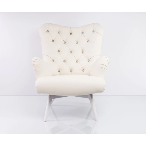 Fotel uszak CHESTERFIELD Biały