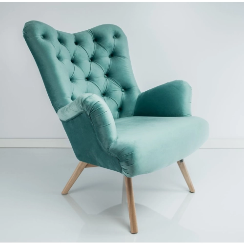 Fotel uszak CHESTERFIELD Mięta Zieleń