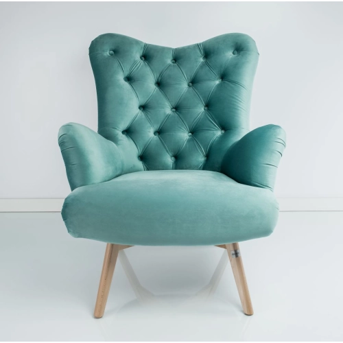 Fotel uszak CHESTERFIELD Mięta Zieleń