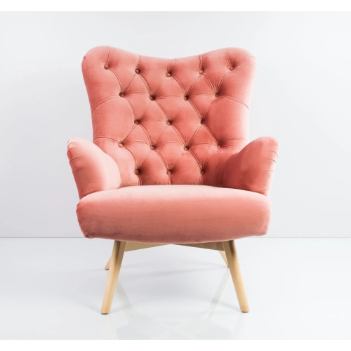 Fotel uszak CHESTERFIELD Pudrowy Róż