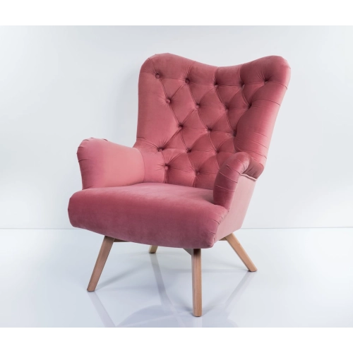 Fotel uszak CHESTERFIELD Pudrowy Róż