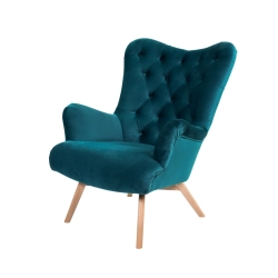 Fotel uszak CHESTERFIELD Turkus