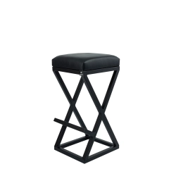 Hoker Tapicerowany Czarny Ekoskóra HP-6