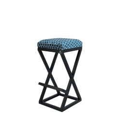 Hoker Tapicerowany Maroko Niebieski 04 HP-6