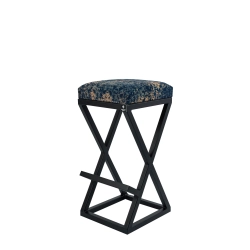 Hoker Tapicerowany Welur Ornament Vintage Granat HP-6