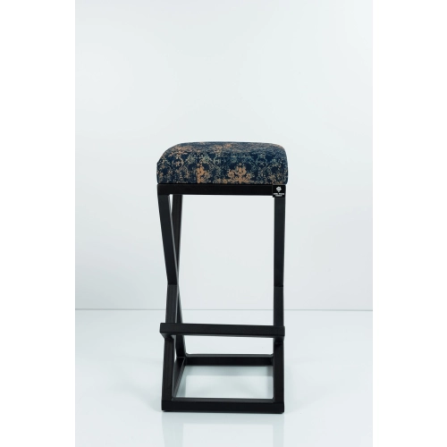 Hoker Tapicerowany Welur Ornament Vintage Granat HP-6