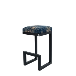 Hoker Tapicerowany Welur Ornament Vintage Granat HP-2