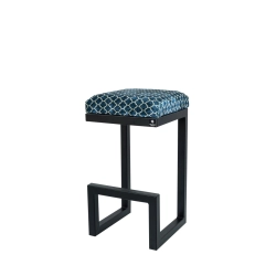 Hoker Tapicerowany Welur Maroko Niebieski 04 HP-2