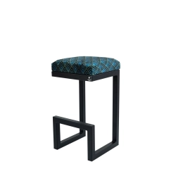 Hoker Tapicerowany Welur Romby Granat 02 HP-2