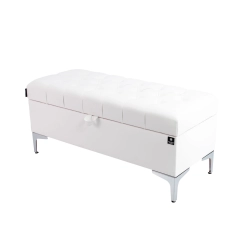 Kufer Pikowany CHESTERFIELD Eko-Skóra Biała / Model  Q-1 Rozmiary od 50 cm do 200 cm