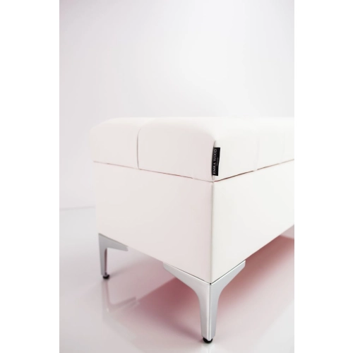 Kufer Pikowany CHESTERFIELD Eko-Skóra Biała / Model  Q-1 Rozmiary od 50 cm do 200 cm