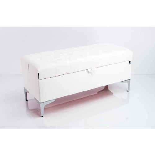 Kufer Pikowany CHESTERFIELD Eko-Skóra Biała / Model  Q-1 Rozmiary od 50 cm do 200 cm