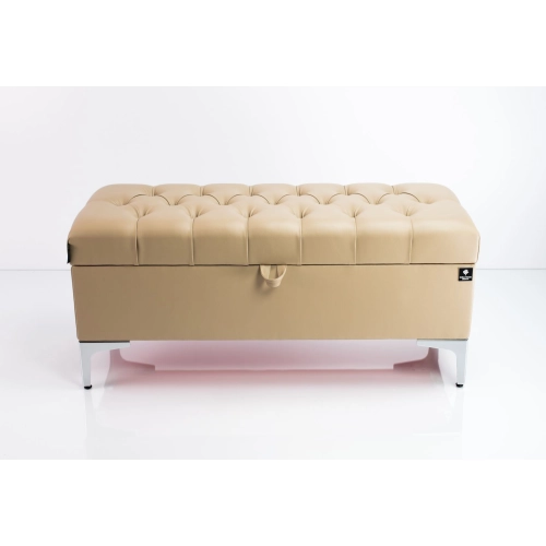 Kufer Pikowany CHESTERFIELD Eko-Skóra Beż / Model Q-1 Rozmiary od 50 cm do 200 cm