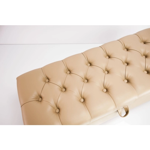 Kufer Pikowany CHESTERFIELD Eko-Skóra Beż / Model Q-1 Rozmiary od 50 cm do 200 cm