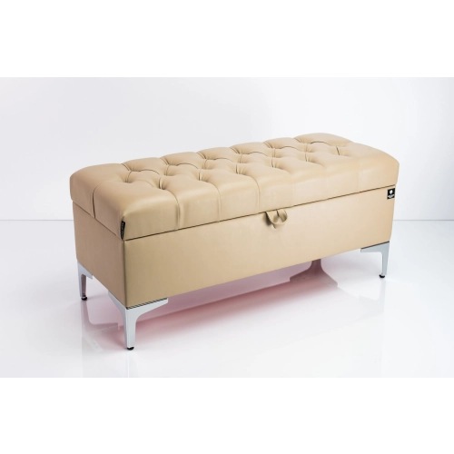 Kufer Pikowany CHESTERFIELD Eko-Skóra Beż / Model Q-1 Rozmiary od 50 cm do 200 cm