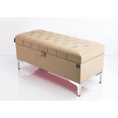 Kufer Pikowany CHESTERFIELD Eko-Skóra Beż / Model Q-1 Rozmiary od 50 cm do 200 cm