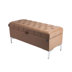 Kufer Pikowany CHESTERFIELD Eko-Skóra Brąz / Model Q-1 Rozmiary od 50 cm do 200 cm
