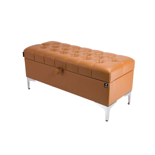 Kufer Pikowany CHESTERFIELD Eko-Skóra Brąz / Model  Q-1 Rozmiary od 50 cm do 200 cm