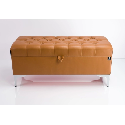 Kufer Pikowany CHESTERFIELD Eko-Skóra Brąz / Model  Q-1 Rozmiary od 50 cm do 200 cm