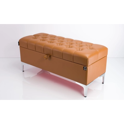 Kufer Pikowany CHESTERFIELD Eko-Skóra Brąz / Model  Q-1 Rozmiary od 50 cm do 200 cm