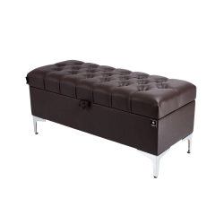 Kufer Pikowany CHESTERFIELD  Eko-Skóra Brąz / Model  Q-1 Rozmiary od 50 cm do 200 cm
