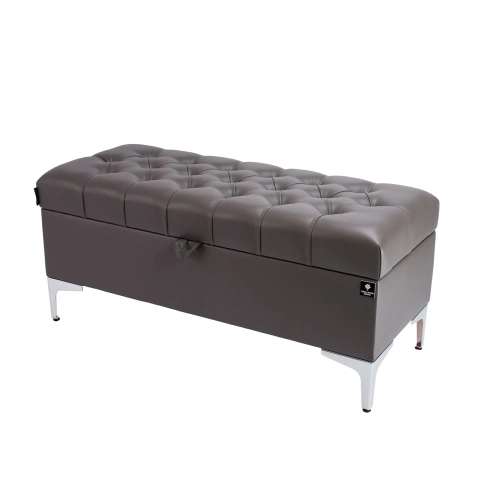 Kufer Pikowany CHESTERFIELD Eko-Skóra Grafit / Model  Q-1 Rozmiary od 50 cm do 200 cm