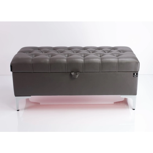 Kufer Pikowany CHESTERFIELD Eko-Skóra Grafit / Model  Q-1 Rozmiary od 50 cm do 200 cm