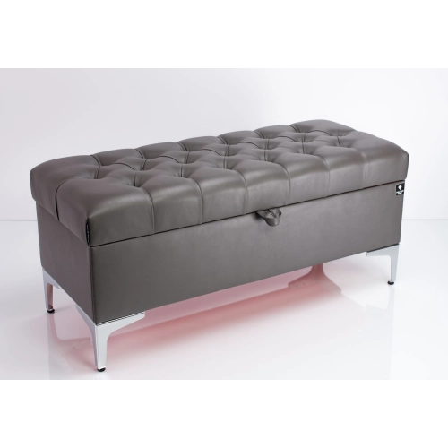 Kufer Pikowany CHESTERFIELD Eko-Skóra Grafit / Model  Q-1 Rozmiary od 50 cm do 200 cm