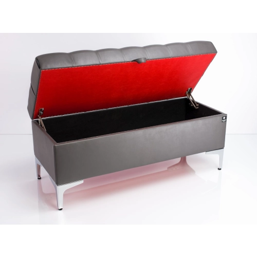 Kufer Pikowany CHESTERFIELD Eko-Skóra Grafit / Model  Q-1 Rozmiary od 50 cm do 200 cm