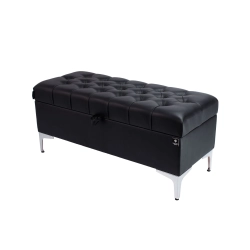 Kufer Pikowany CHESTERFIELD Eko-Skóra Czarna / Model  Q-1 Rozmiary od 50 cm do 200 cm