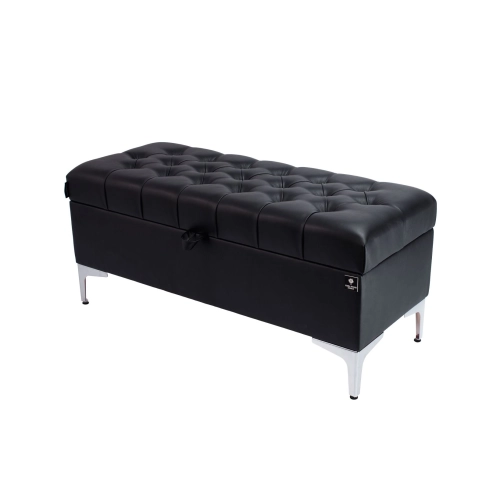 Kufer Pikowany CHESTERFIELD Eko-Skóra Czarna / Model  Q-1 Rozmiary od 50 cm do 200 cm