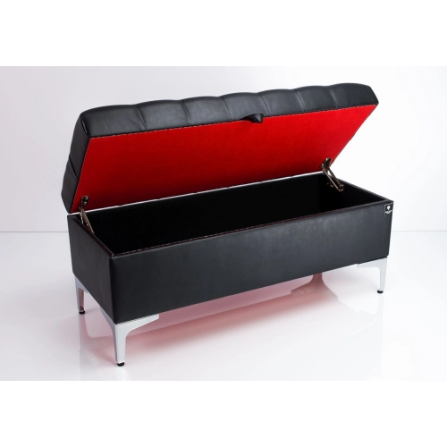 Kufer Pikowany CHESTERFIELD Eko-Skóra Czarna / Model  Q-1 Rozmiary od 50 cm do 200 cm