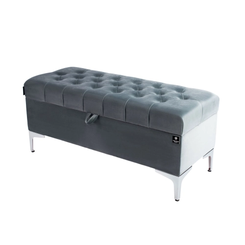 Kufer Pikowany CHESTERFIELD  Popiel  / Model  Q-1 Rozmiary od 50 cm do 200 cm