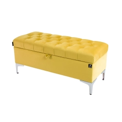 Kufer Skrzynia Pikowany CHESTERFIELD Żółcień Cytrynowa Model  Q-1 Rozmiary od 50 cm do 200 cm