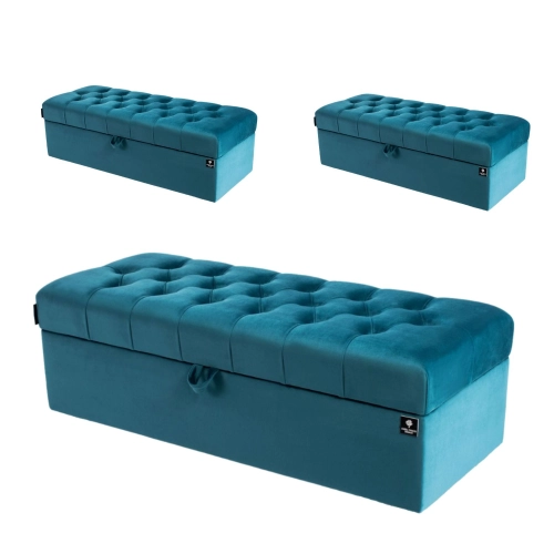 Kufer Pikowany CHESTERFIELD Turkus Q-10 Rozmiary od 50 cm do 200 cm