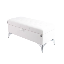 Kufer Pikowany CHESTERFIELD Eko-Skóra Biała / Model  Q-2 Rozmiary od 50 cm do 200 cm