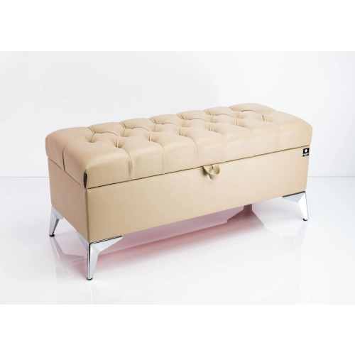Kufer Pikowany CHESTERFIELD Eko-Skóra Beż / Model Q-2 Rozmiary od 50 cm do 200 cm