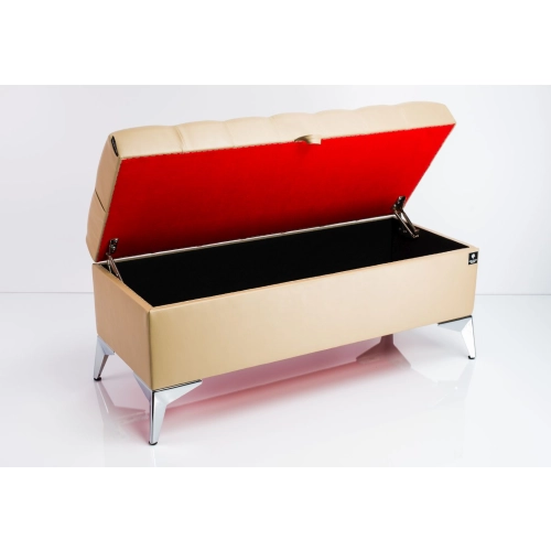 Kufer Pikowany CHESTERFIELD Eko-Skóra Beż / Model Q-2 Rozmiary od 50 cm do 200 cm